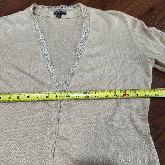 Lafayette 148 Sweater Women Medium Tan color Cardigan 100% Linen Lightweight - Picture 4 of 7